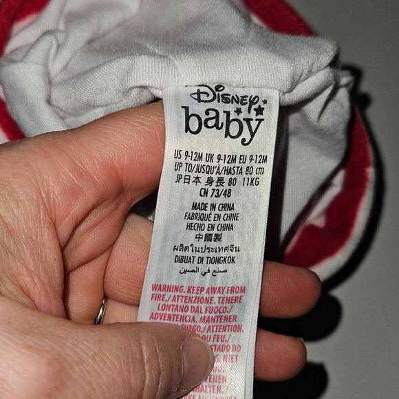 2 Disney Baby Hat Lot Ribbed Winnie Pooh 0-6 M Red White Striped Mickey 9-12 M - Picture 8 of 11